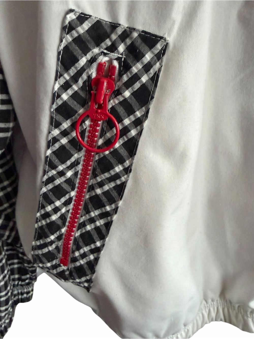 Vintage 90s C.A. Sport Geometric Appliqué Plaid Jacket Medium - Picture 3 of 12